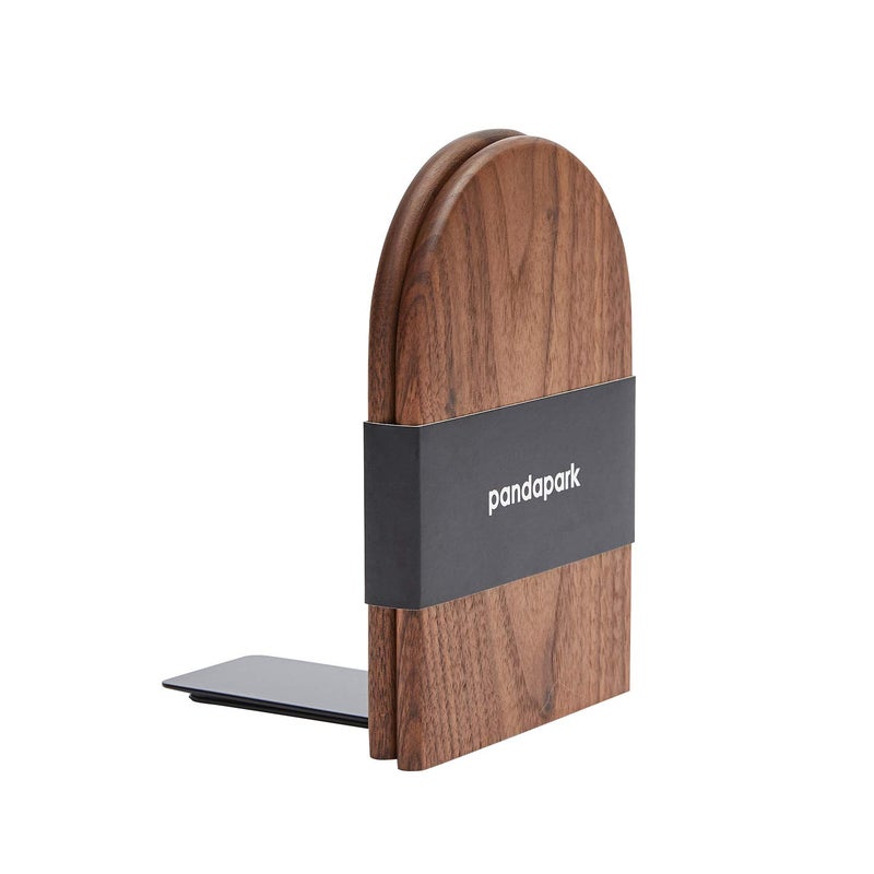 Pandapark Wood Bookends Non-Skid Bookend for Shelves Heavy Duty Bookends Book Stand for Books/CDs 1 Pair - Image 5